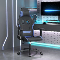Thumbnail for Gaming-Stuhl mit Massagefunktion Schwarz und Blau Stoff