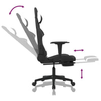 Thumbnail for Gaming-Stuhl mit Massage & Fußstütze Schwarz und Weiß Stoff