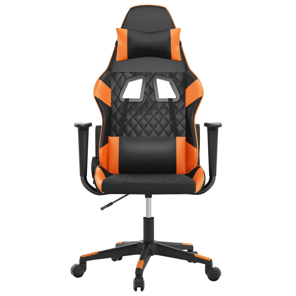 Gaming-Stuhl mit Massagefunktion Schwarz und Orange Kunstleder