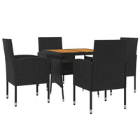 Thumbnail for 5-tlg. Garten-Essgruppe Poly Rattan Schwarz