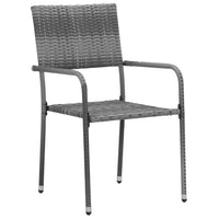 Thumbnail for 5-tlg. Garten-Essgruppe Poly Rattan Grau
