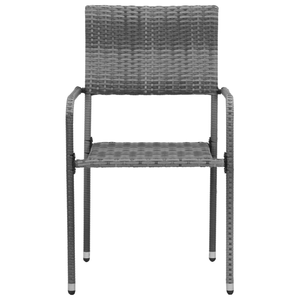 5-tlg. Garten-Essgruppe Poly Rattan Grau