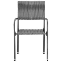 Thumbnail for 5-tlg. Garten-Essgruppe Poly Rattan Grau