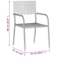 Thumbnail for 5-tlg. Garten-Essgruppe Poly Rattan Grau