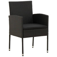 Thumbnail for 5-tlg. Garten-Essgruppe Poly Rattan Schwarz