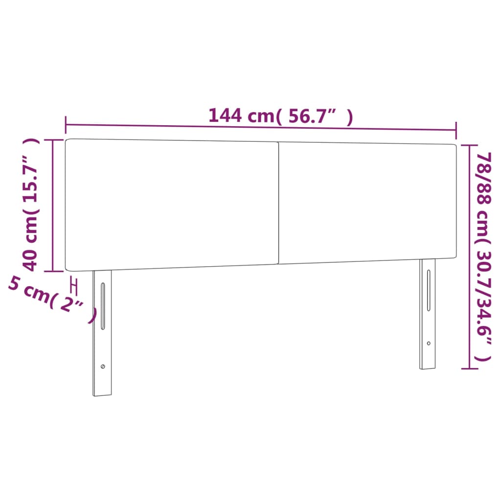 Kopfteile 2 Stk. Grün 72x5x78/88 cm Stoff
