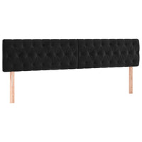 Thumbnail for Kopfteile 2 Stk. Schwarz 100x7x78/88 cm Samt