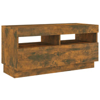 Thumbnail for 2-tlg. TV-Schrank-Set LED-Leuchten Räuchereiche Holzwerkstoff