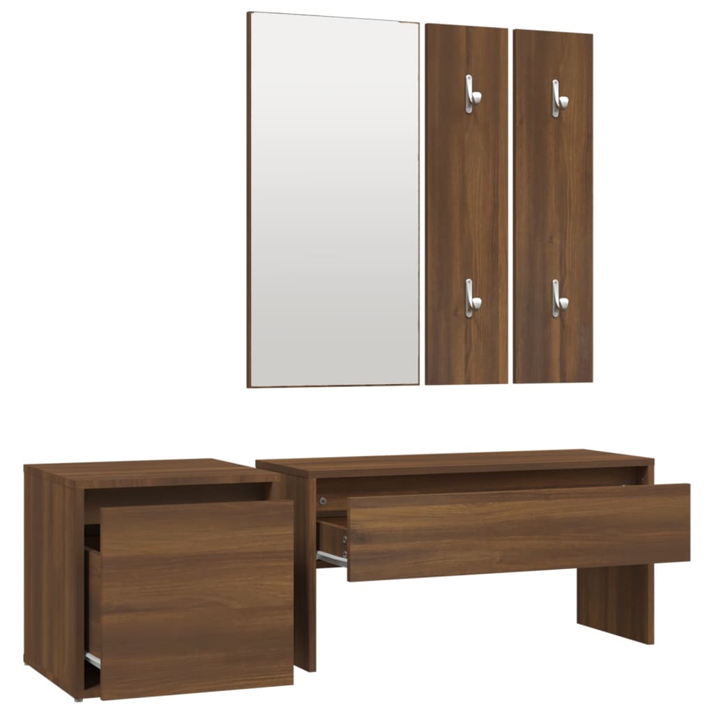 Flurmöbel-Set Braun Eichen-Optik Holzwerkstoff