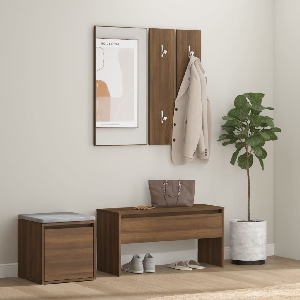Flurmöbel-Set Braun Eichen-Optik Holzwerkstoff