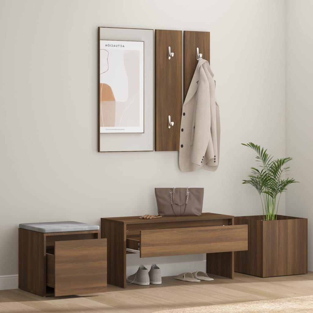 Flurmöbel-Set Braun Eichen-Optik Holzwerkstoff