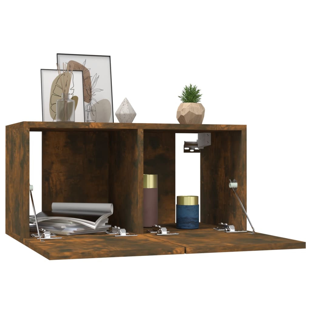 TV-Wandschränke 4 Stk. Räuchereiche 60x30x30 cm Holzwerkstoff