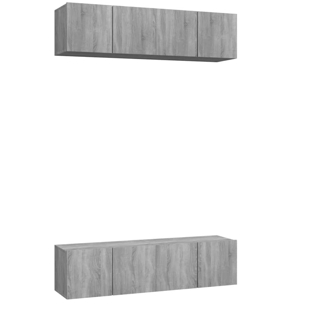 TV-Wandschränke 4 Stk. Grau Sonoma 60x30x30 cm Holzwerkstoff