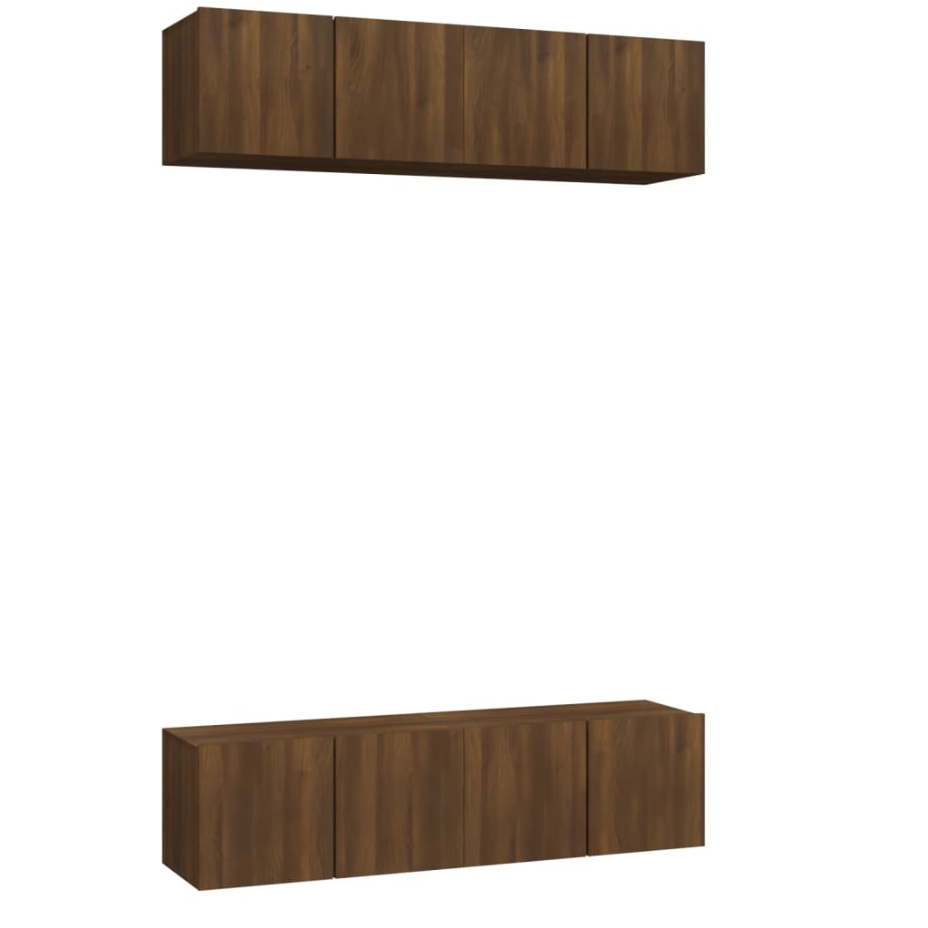 TV-Wandschränke 4 Stk. Braun Eiche 60x30x30 cm Holzwerkstoff