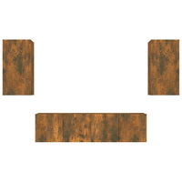 Thumbnail for 4-tlg. TV-Schrank-Set Räuchereiche Holzwerkstoff