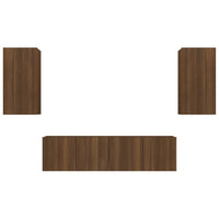 Thumbnail for 4-tlg. TV-Schrank-Set Braun Eichen-Optik Holzwerkstoff