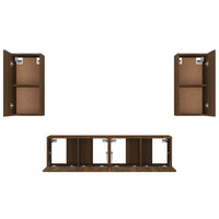 Thumbnail for 4-tlg. TV-Schrank-Set Braun Eichen-Optik Holzwerkstoff