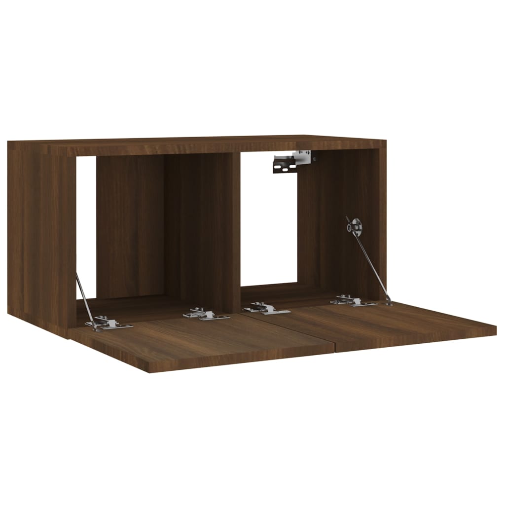 4-tlg. TV-Schrank-Set Braun Eichen-Optik Holzwerkstoff