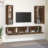 Thumbnail for 5-tlg. TV-Schrank-Set Braun Eichen-Optik Holzwerkstoff