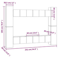 Thumbnail for 10-tlg. TV-Schrank-Set Räuchereiche Holzwerkstoff