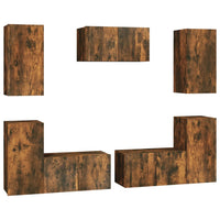 Thumbnail for 7-tlg. TV-Schrank-Set Räuchereiche Holzwerkstoff