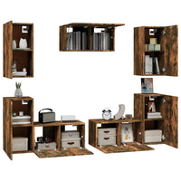 Thumbnail for 7-tlg. TV-Schrank-Set Räuchereiche Holzwerkstoff