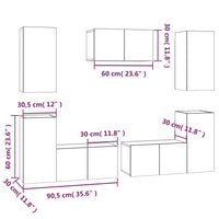 Thumbnail for 7-tlg. TV-Schrank-Set Braun Eichen-Optik Holzwerkstoff