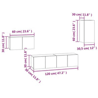 Thumbnail for 4-tlg. TV-Schrank-Set Räuchereiche Holzwerkstoff
