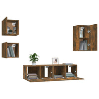 Thumbnail for 5-tlg. TV-Schrank-Set Räuchereiche Holzwerkstoff