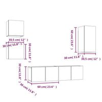 Thumbnail for 5-tlg. TV-Schrank-Set Räuchereiche Holzwerkstoff