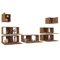 Thumbnail for 7-tlg. TV-Schrank-Set Räuchereiche Holzwerkstoff