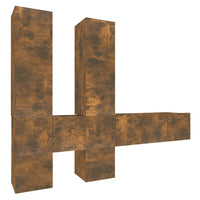 Thumbnail for 7-tlg. TV-Schrank-Set Räuchereiche Holzwerkstoff