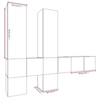 Thumbnail for 7-tlg. TV-Schrank-Set Räuchereiche Holzwerkstoff
