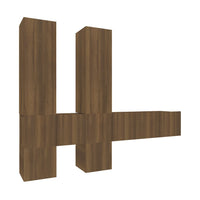 Thumbnail for 7-tlg. TV-Schrank-Set Braun Eichen-Optik Holzwerkstoff