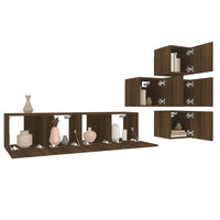 Thumbnail for 6-tlg. TV-Schrank-Set Braun Eichen-Optik Holzwerkstoff