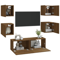 Thumbnail for TV-Wandschrank-Set Braun Eichen-Optik Holzwerkstoff
