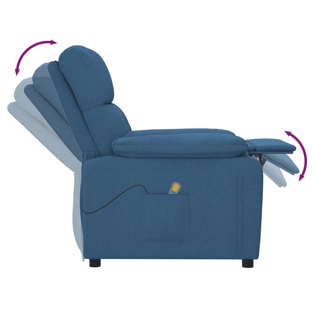 Massagesessel Blau Stoff