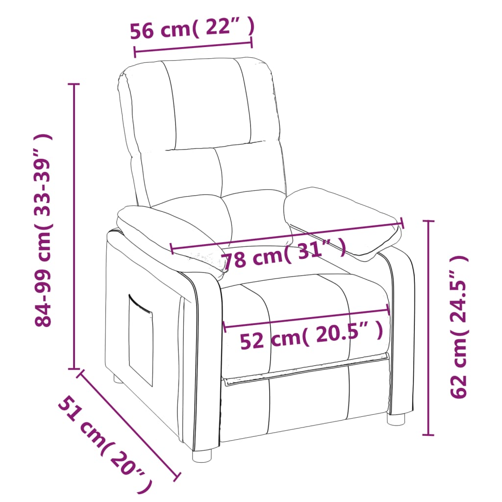 Massagesessel Blau Stoff