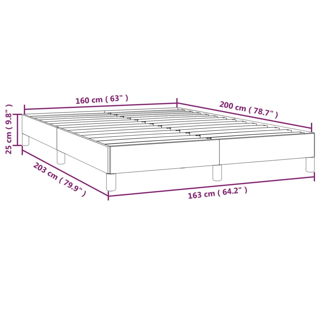 Bettgestell Hellgrau 160x200 cm Stoff
