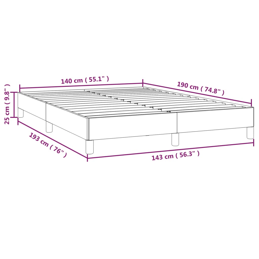 Bettgestell Schwarz 140x190 cm Kunstleder