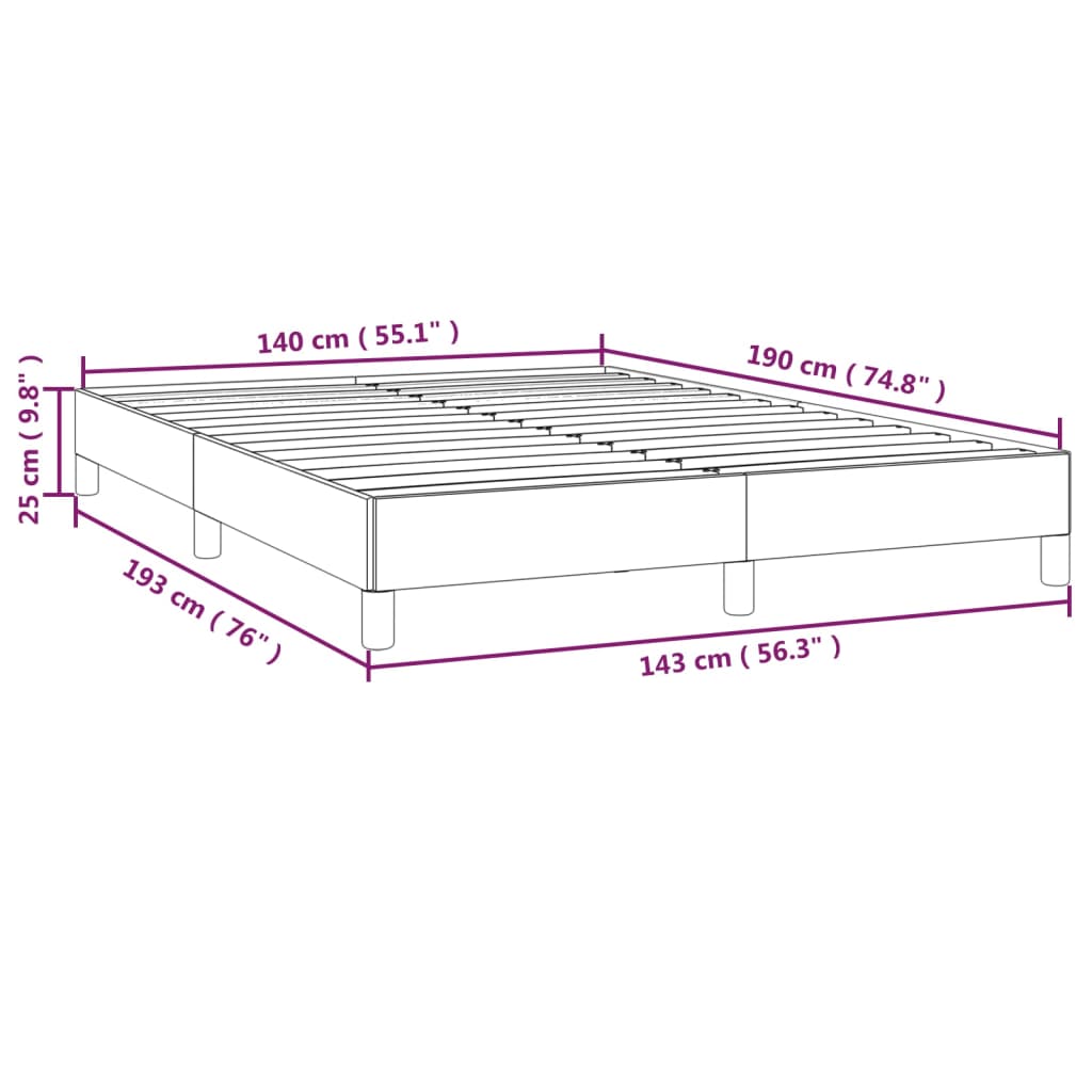 Bettgestell Dunkelgrau 140x190 cm Samt