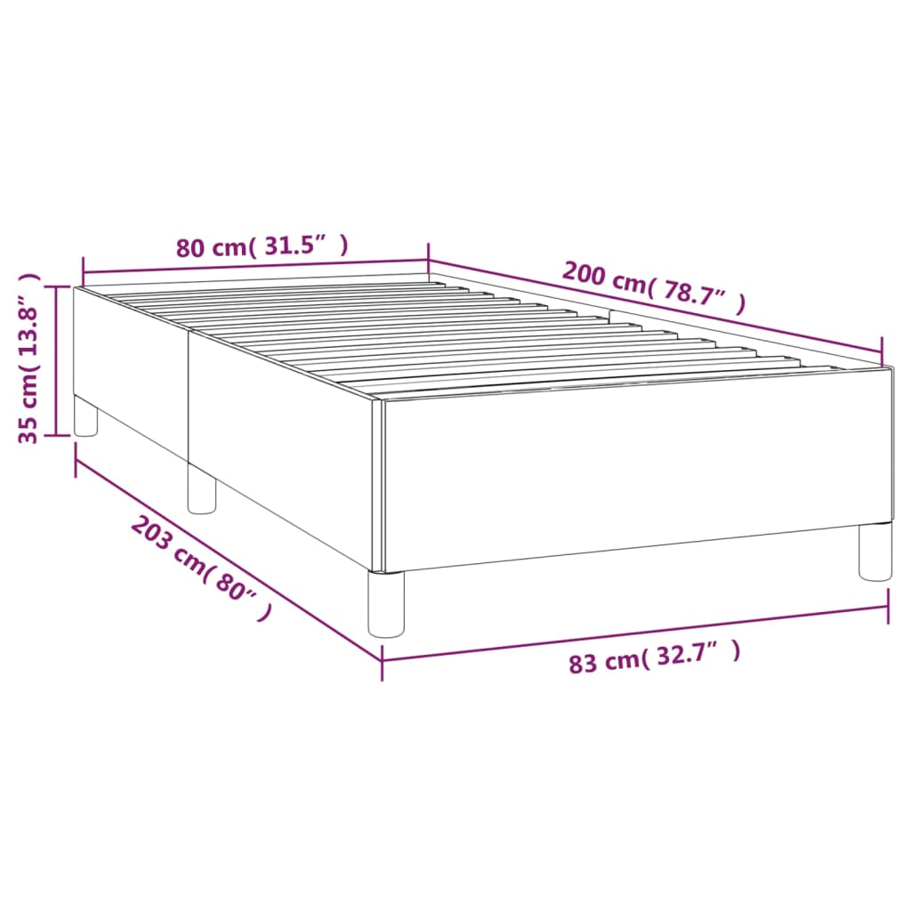 Bettgestell Grün 80x200 cm Stoff