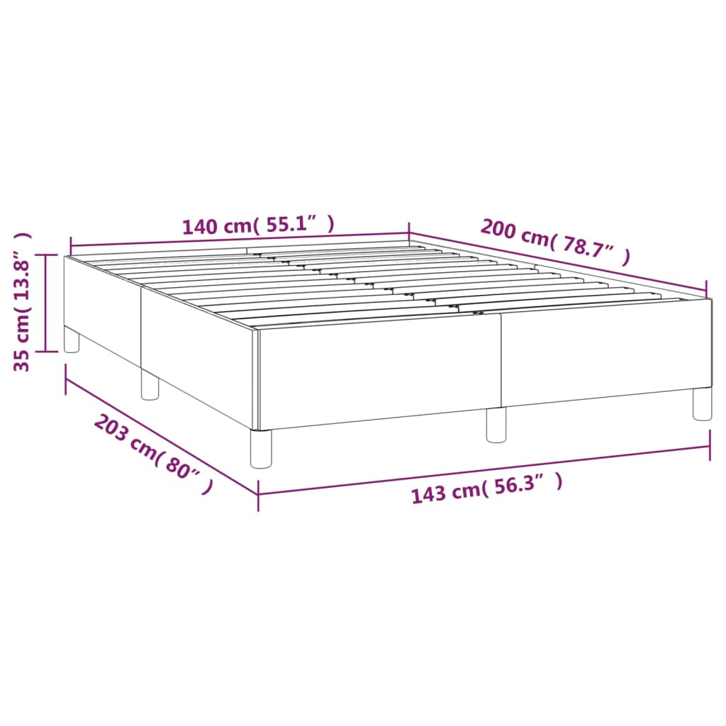 Bettgestell Dunkelblau 140x200 cm Samt