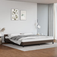 Thumbnail for Bettgestell mit Kopfteil Braun 200x200 cm Kunstleder
