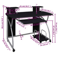 Thumbnail for Computertisch Schwarz 110x52x88,5 cm Holzwerkstoff