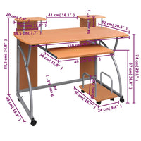 Thumbnail for Computertisch Braun 110x52x88,5 cm Holzwerkstoff
