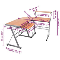 Thumbnail for Eck-Computertisch Braun 132x112x99 cm Holzwerkstoff