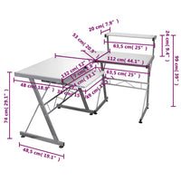 Thumbnail for Eck-Computertisch Weiß 132x112x99 cm Holzwerkstoff