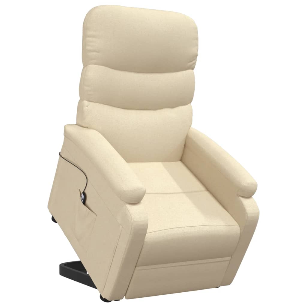 Relaxsessel mit Aufstehhilfe Creme Stoff