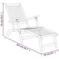 Thumbnail for Terrassenstühle mit Fußstützen 2 Stk. Massivholz Akazie